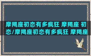 摩羯座初恋有多疯狂 摩羯座 初恋/摩羯座初恋有多疯狂 摩羯座 初恋-我的网站